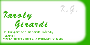 karoly girardi business card